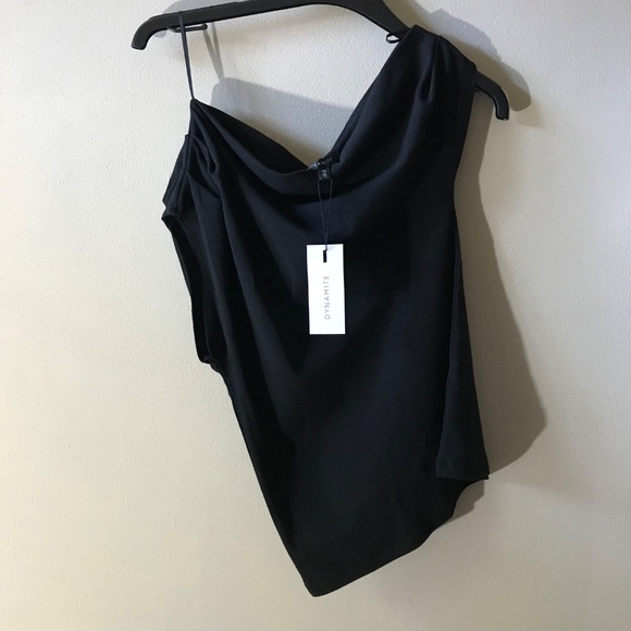NWT Dynamite Off Shoulder Draped Jersey Top - Picture 5 of 5